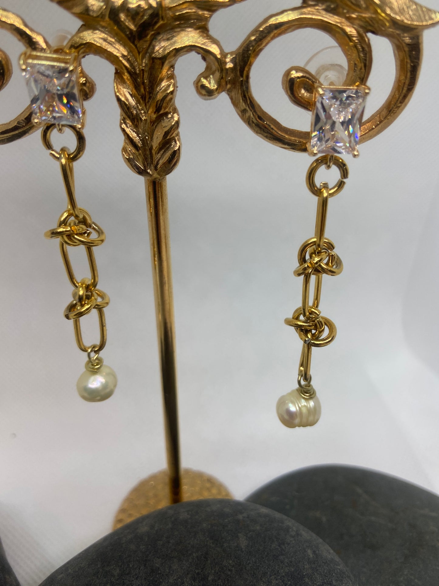 Alexa Chain and Pearl Earrings